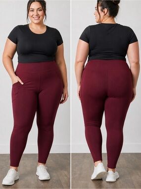 Fabletics PureLuxe Burgundy Active leggings